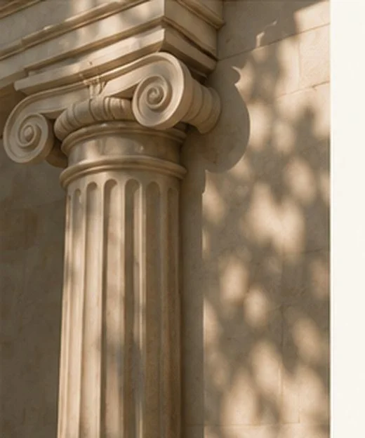 Ionic column in classical architecture
