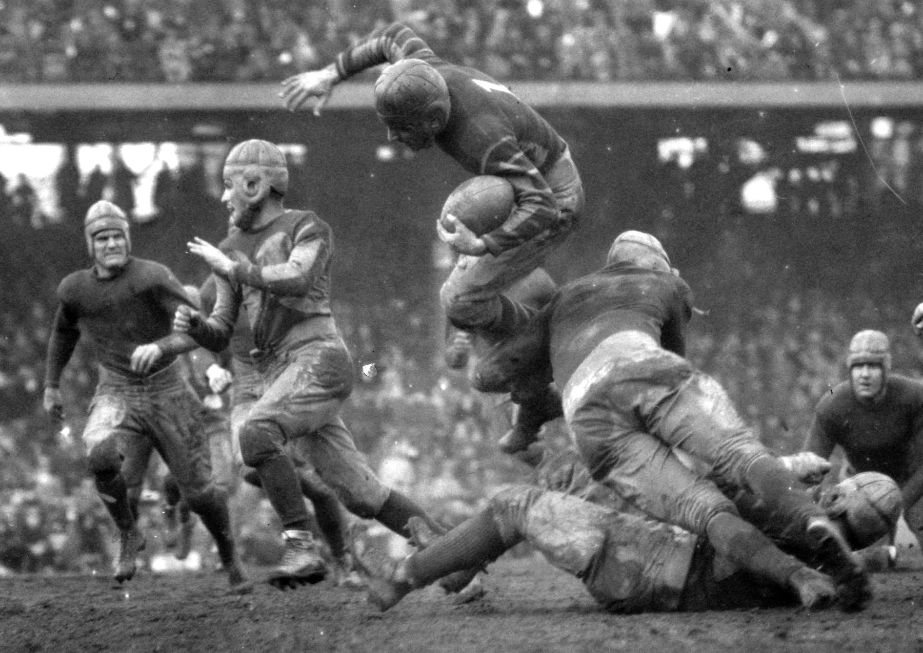 Historic contact football game