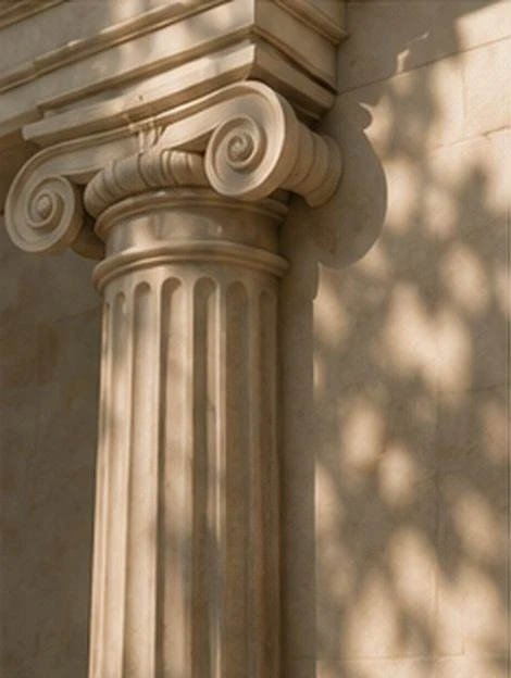Ionic classical column in natural light