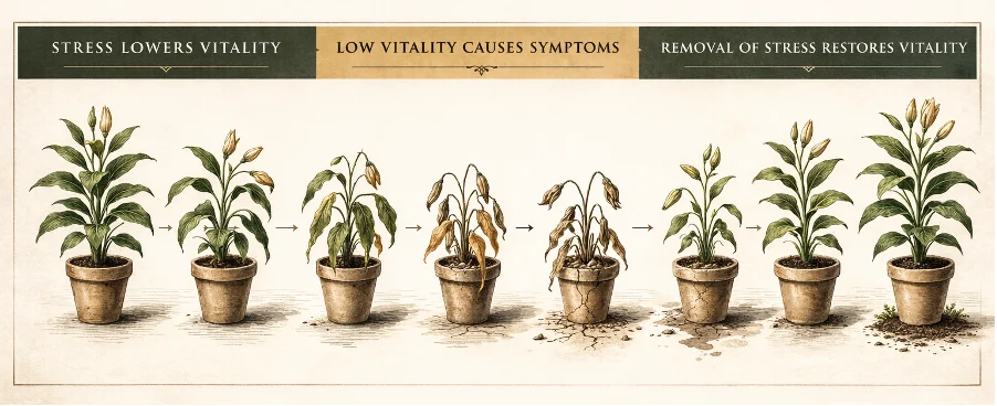 Plant vitality, devitalization, and restoration